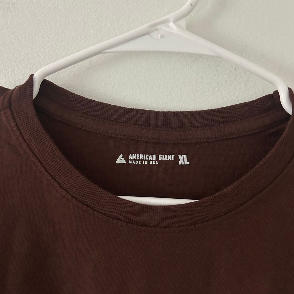 American Giant Men's Long Sleeve Slub Crewneck Tee T-Shirt XL Brown NWOT - Picture 3 of 5